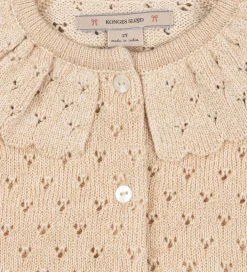 Børn Konges Sløjd Cardigans>Cardigan - Strik - Buttercream m. Hulmønster