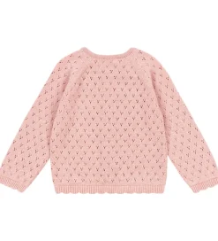 Børn Konges Sløjd Cardigans|Cardigan - Strik - Mellow Rose m. Hulmønster