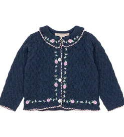 Børn Konges Sløjd Striktrøjer>Cardigan - Strik - Rosier - Ensign Blue