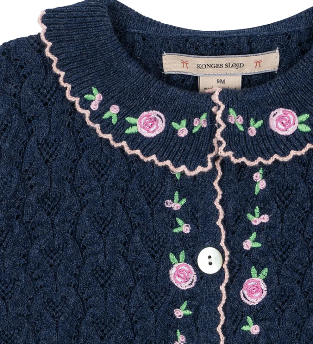 Børn Konges Sløjd Striktrøjer>Cardigan - Strik - Rosier - Ensign Blue