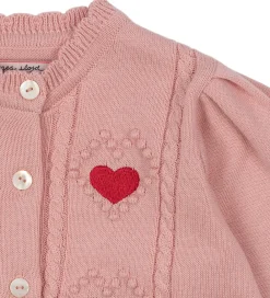 Børn Konges Sløjd Striktrøjer|Cardigan - Strik - Soleil - Silver Pink