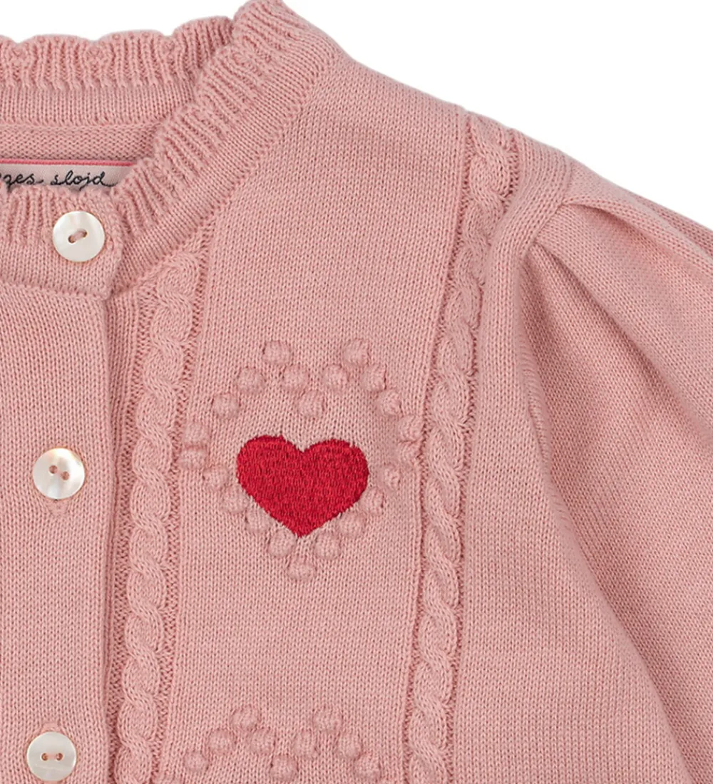 Børn Konges Sløjd Striktrøjer|Cardigan - Strik - Soleil - Silver Pink