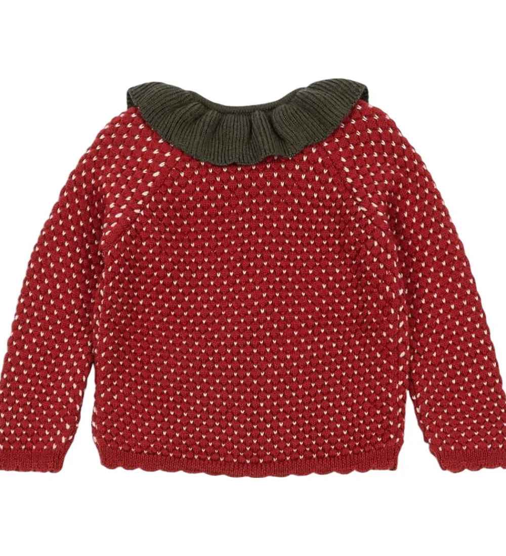 Børn Konges Sløjd Cardigans|Cardigan - Uld - Strik - Strawberry - Barbados Cher