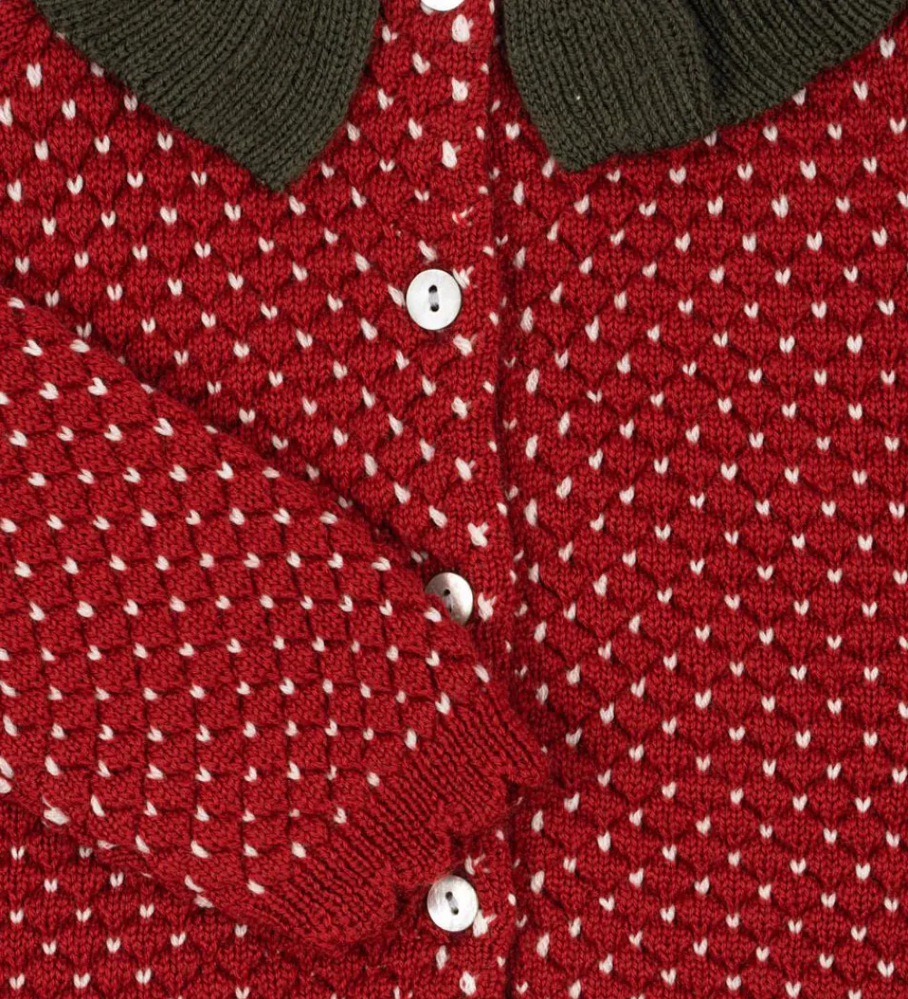 Børn Konges Sløjd Cardigans|Cardigan - Uld - Strik - Strawberry - Barbados Cher