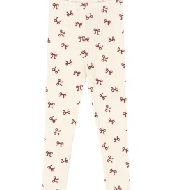 Børn Konges Sløjd Leggings>Leggings - Minnie - Bow Rouge m. Hulmønster