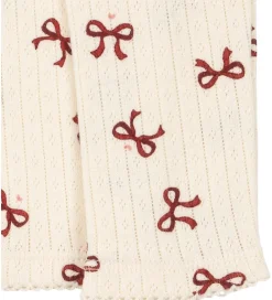 Børn Konges Sløjd Leggings>Leggings - Minnie - Bow Rouge m. Hulmønster