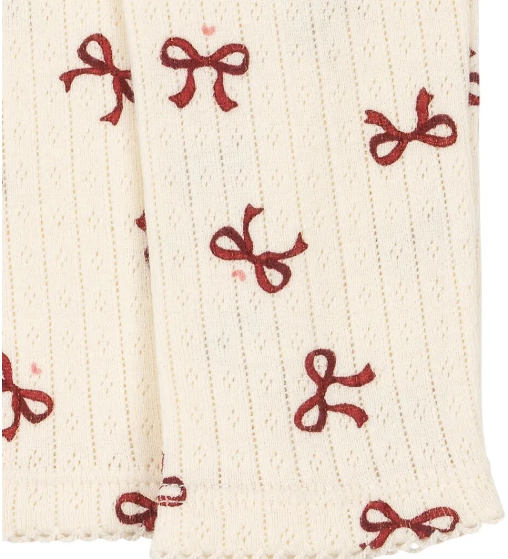 Børn Konges Sløjd Leggings>Leggings - Minnie - Bow Rouge m. Hulmønster