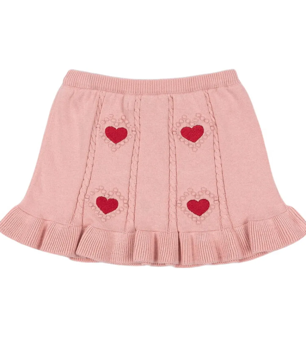 Børn Konges Sløjd Nederdele>Nederdel - Strik - Soleil - Silver Pink