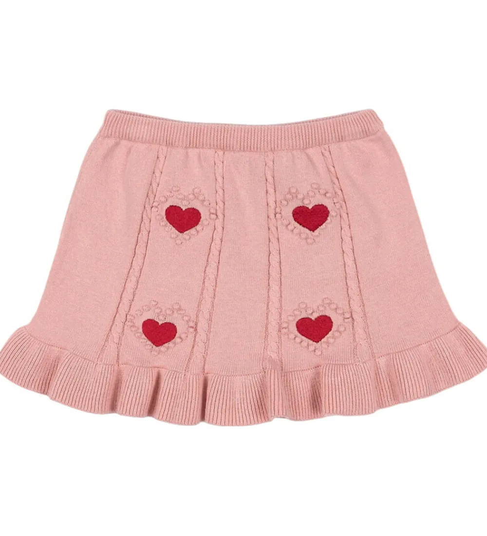 Børn Konges Sløjd Nederdele>Nederdel - Strik - Soleil - Silver Pink