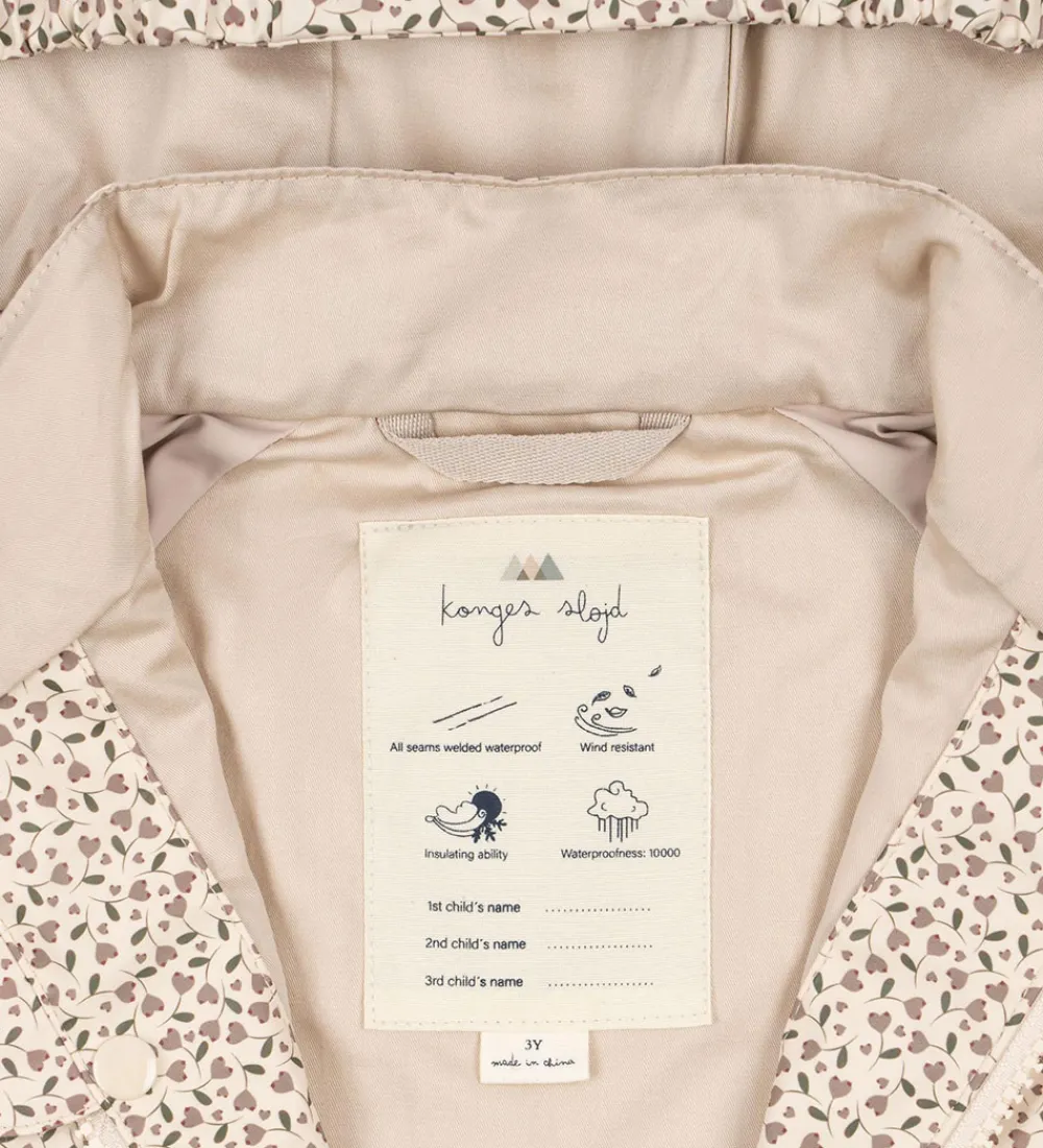 Børn Konges Sløjd Regntøj>Regntøj m. Seler/Fleece - PU - Rainy Palme - Milk T