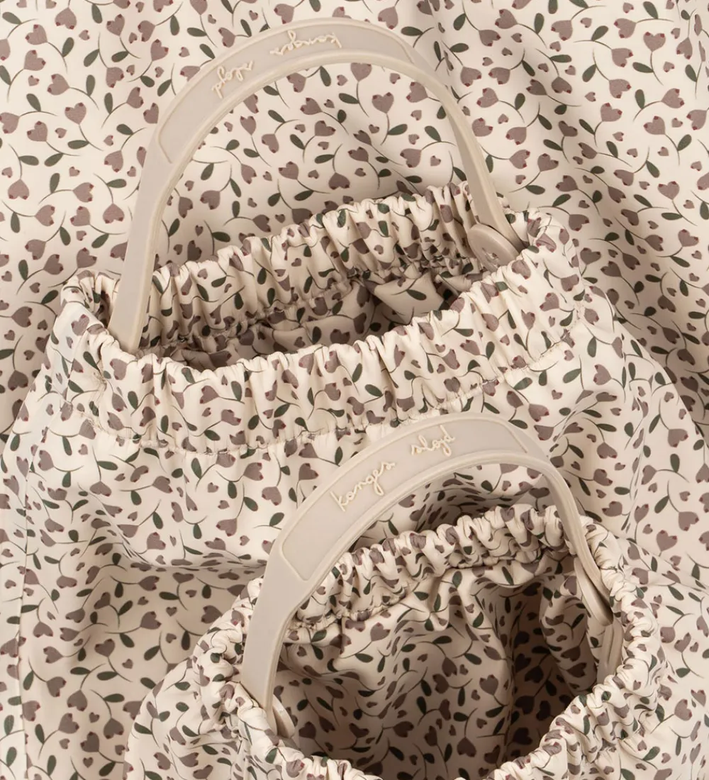 Børn Konges Sløjd Regntøj>Regntøj m. Seler/Fleece - PU - Rainy Palme - Milk T