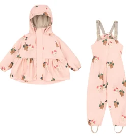 Børn Konges Sløjd Regntøj>Regntøj m. Seler/Fleece - PU - Palme - Bow Kitty Pi