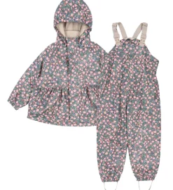 Børn Konges Sløjd Regntøj>Regntøj m. Seler/Fleece - PU - Palme - Kyoto