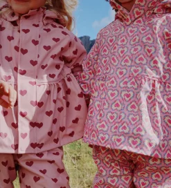 Børn Konges Sløjd Regntøj|Regntøj m. Seler/Fleece - PU - Palme - Amour Pink