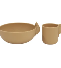 Konges Sløjd Spisesæt>Spisesæt - Silikone - 2 dele - Bunny - Almond