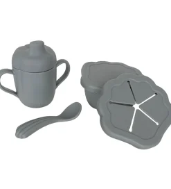 Konges Sløjd Spisesæt|Spisesæt - Silicone - 3 dele - Light Blue