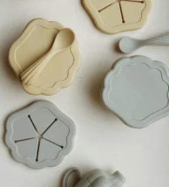 Konges Sløjd Spisesæt|Spisesæt - Silicone - 3 dele - Light Blue