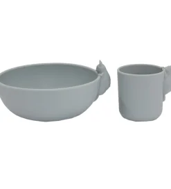 Konges Sløjd Spisesæt|Spisesæt - Silikone - 2 dele - Bunny - Quarry Blu