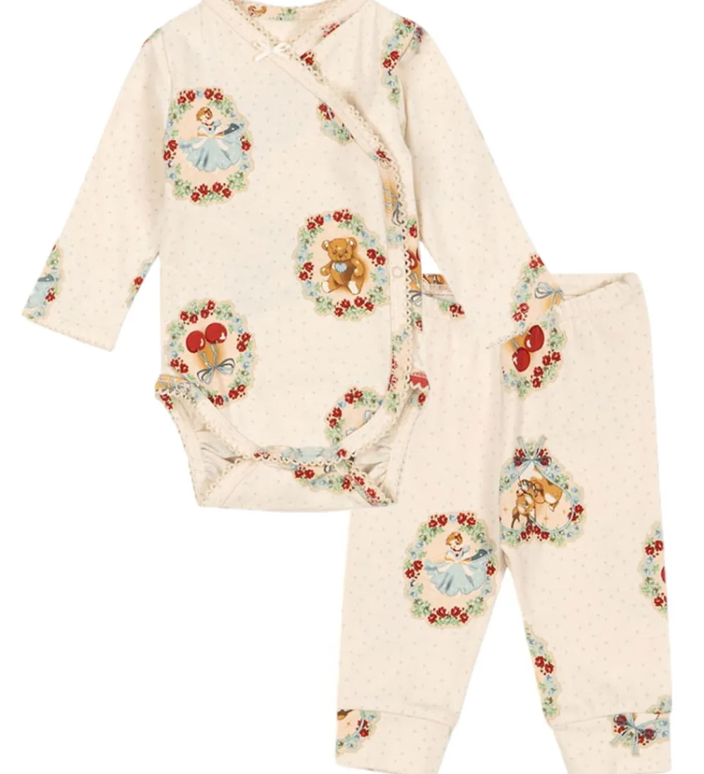 Børn Konges Sløjd Leggings|Bodyer>Sæt - Slå-om Body l/æ/Leggings - Deer Diary