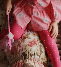 Børn Konges Sløjd Strømpebukser></noscript>Strømpebukser - Glam - Amour Pink m. Rhinsten