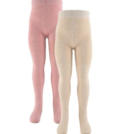 Børn Konges Sløjd Strømpebukser|Strømpebukser - 2-pak - Rib - Rose Mix