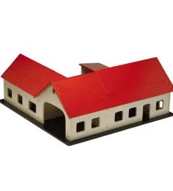 Krea Trælegetøj>Bondegård - Træ - 60x60 cm - Natur/Rød