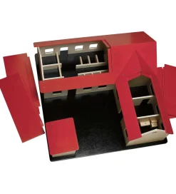 Krea Trælegetøj></noscript>Bondegård - Træ - 60x60 cm - Natur/Rød