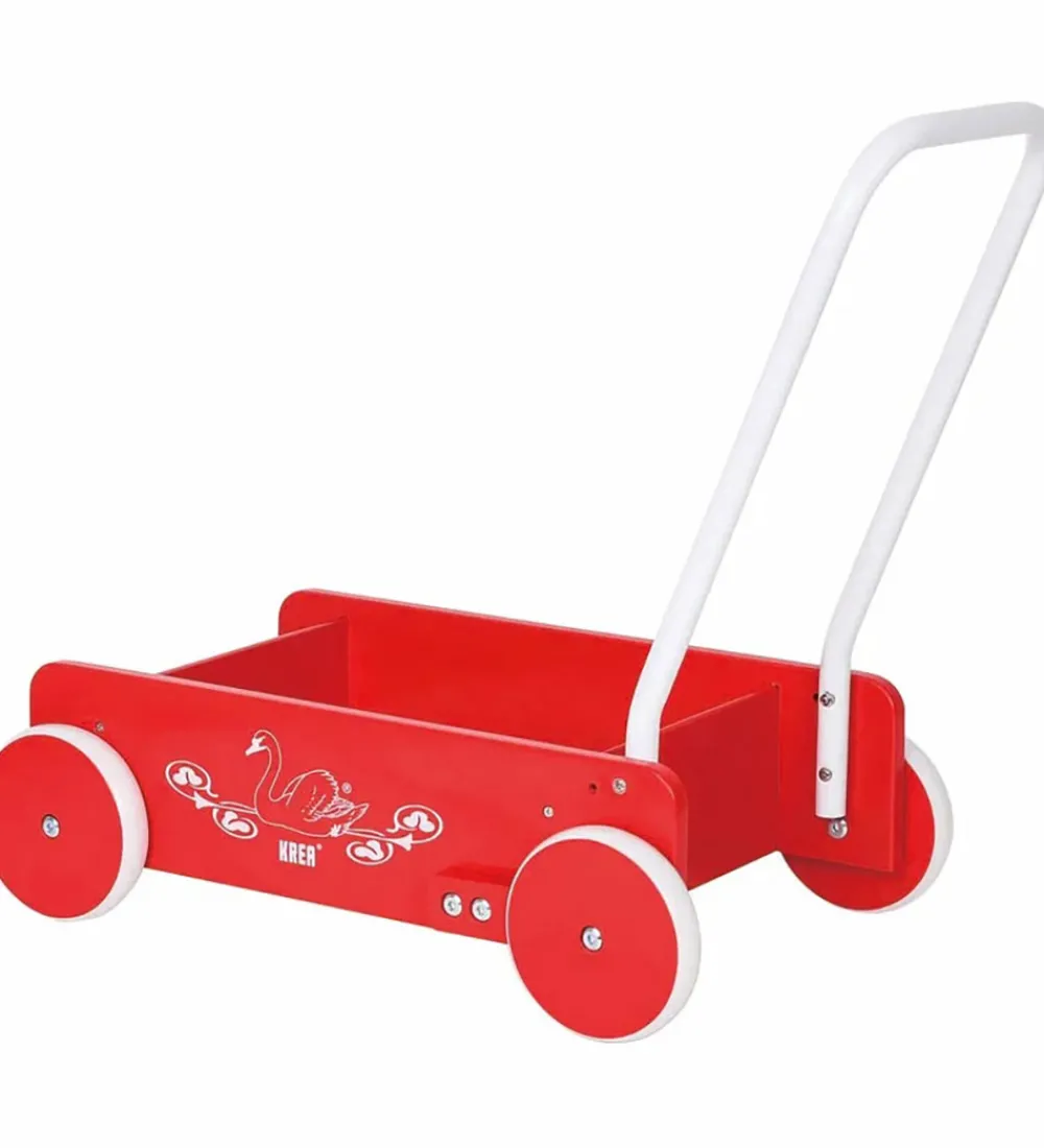 Krea Trælegetøj|Gåvogne|Gåvogn - Rød