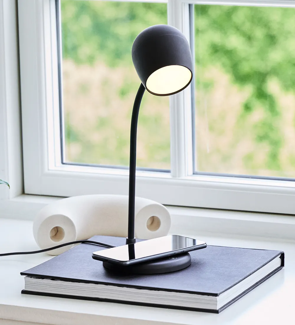 Kreafunk Adaptere Og Opladere>Lampe m. Oplader + Højtaler - Ellie - Sort