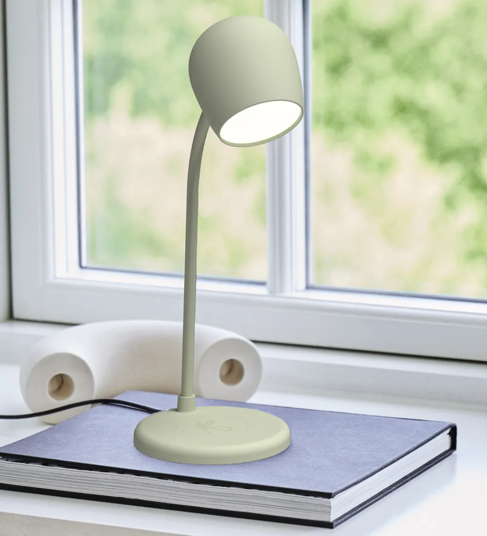 Kreafunk Adaptere Og Opladere|Lampe m. Oplader + Højtaler - Ellie - Dusty Olive