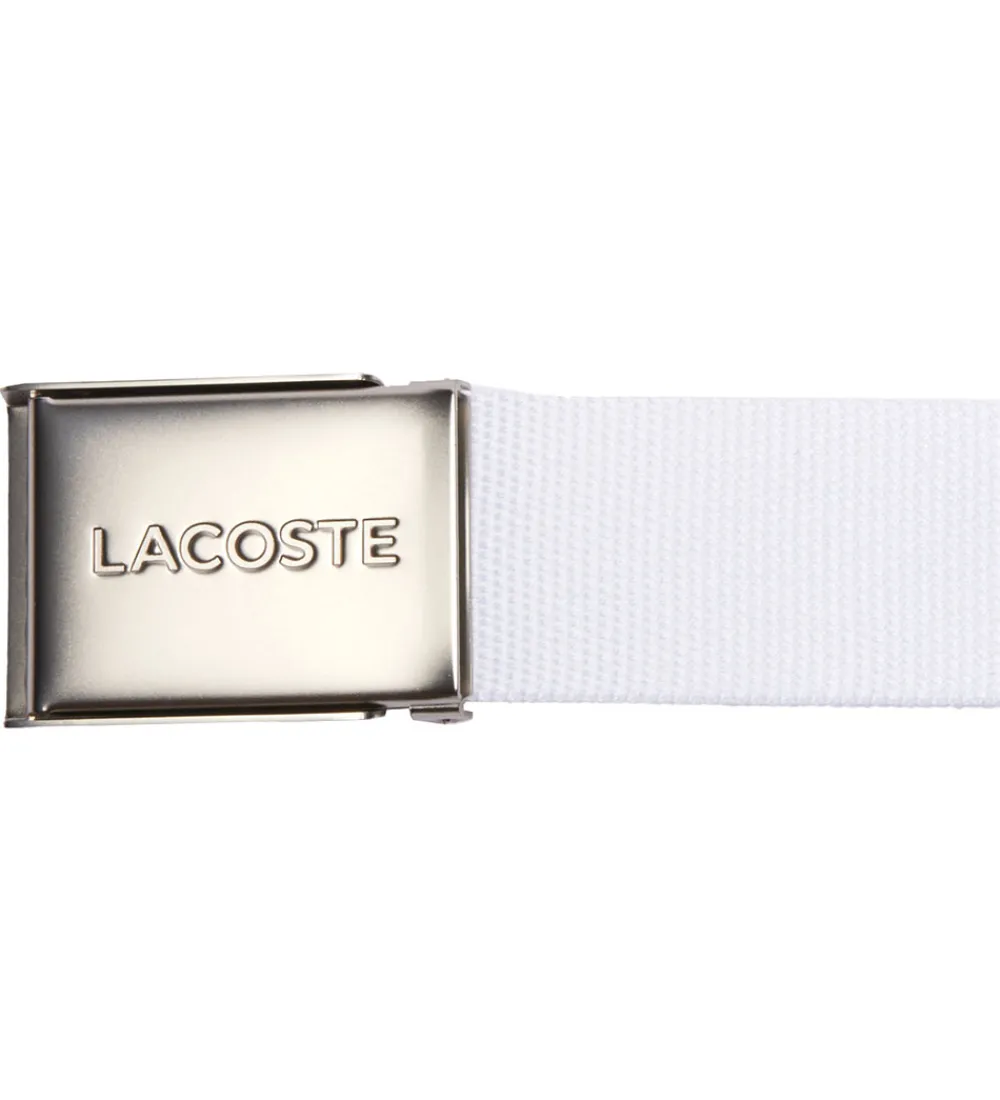 Børn Lacoste Bælter>Bælte - Woven Strap - Hvid m. Logo