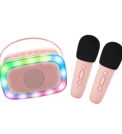 Lalarma Musikinstrumenter|Højtalere|Højtaler m. 2 Mikrofoner - Trådløs - Karaoke - Rose