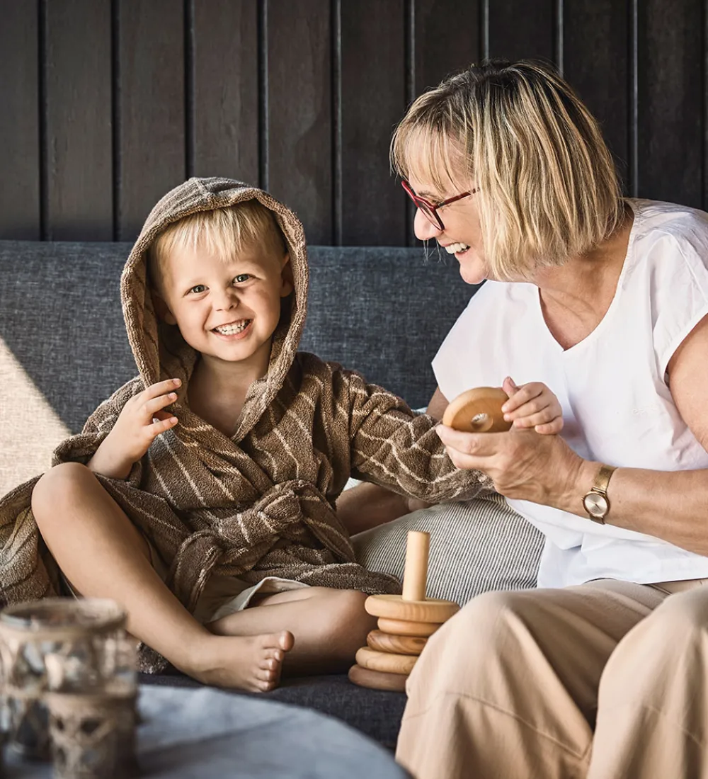 Børn Leander Badekåber|Badekåbe - Woodland - Mocca