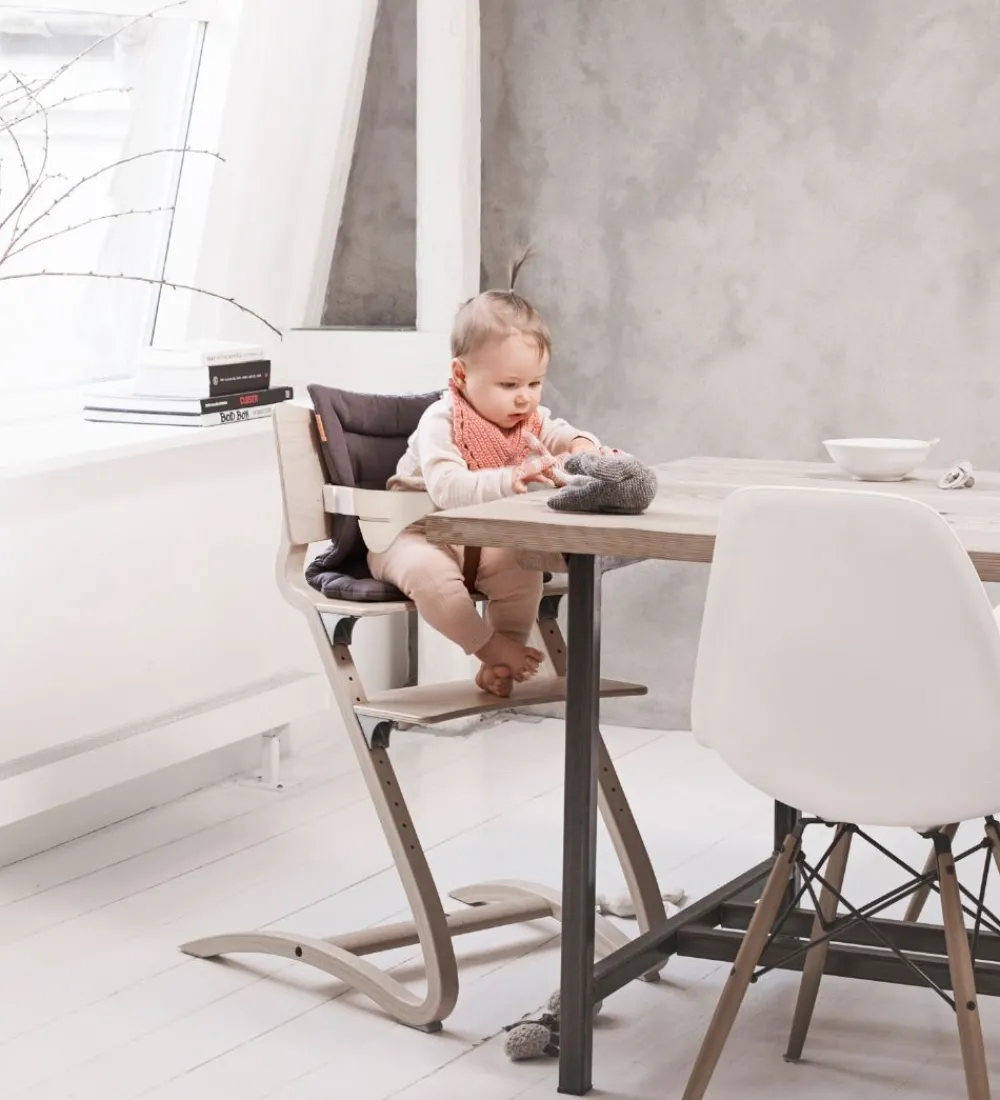 Leander Højstole|Classic Bøjle til Højstol - Whitewash m. Læderstrop