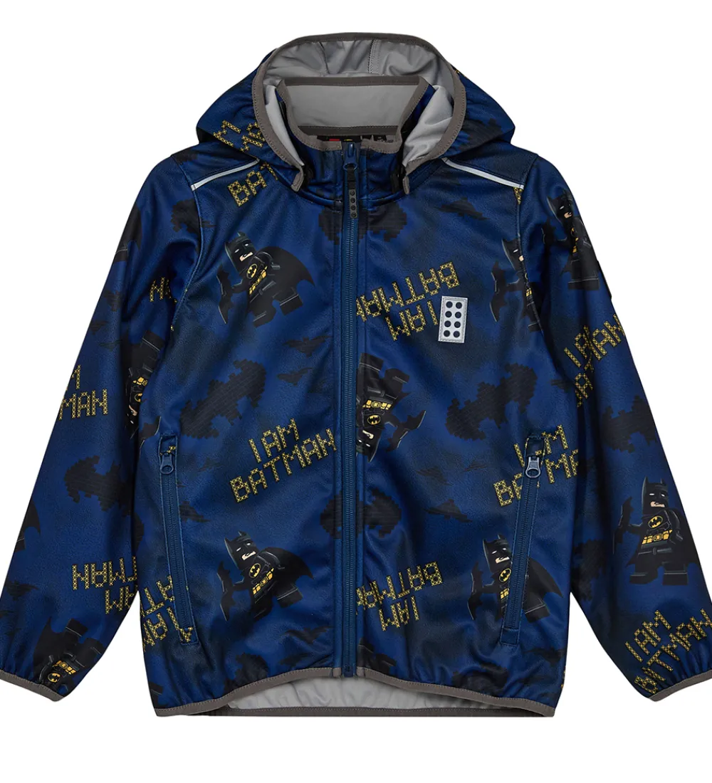 Børn LEGO® Wear Softshell>LEGO® Batman Softshelljakke - LWScout 201 - Mørkeblå m. Print