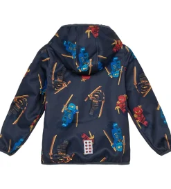 Børn LEGO® Wear Softshell|LEGO® Ninjago Softshelljakke - LWSaku 602 - Koksgrå m. Ninjaer
