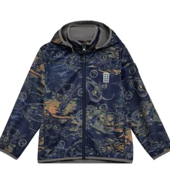 Børn LEGO® Wear Softshell|LEGO® Ninjago Softshelljakke - LWSaku 200 - Dark Navy m. Print