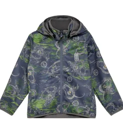 Børn LEGO® Wear Softshell>LEGO® Ninjago Softshelljakke - LWSaku 200 - Dark Blue m. Print