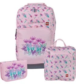 LEGO® Tasker Skoletasker|Penalhuse|LEGO® Skoletaskesæt - Flowers - Optimo - 20,5 L - Lyserød
