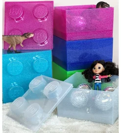 LEGO® Storage Bokse Og Kasser|Opbevaring|Opbevaringsboks - 4 Knopper - Glitter Violet