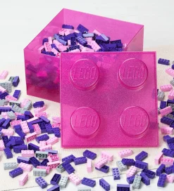 LEGO® Storage Bokse Og Kasser|Opbevaring>Opbevaringsboks - 4 Knopper - Glitter Medium Viole