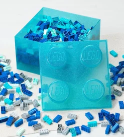 LEGO® Storage Bokse Og Kasser|Opbevaring>Opbevaringsboks - 4 Knopper - Glitter Light Blue