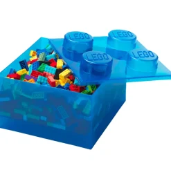 LEGO® Storage Bokse Og Kasser|Opbevaring>Opbevaringsboks - 4 Knopper - Translucent Blue