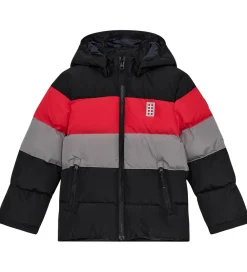 Børn LEGO® Wear Overgangsjakker|Dunjakker Og Dynejakker>Dynejakke - LWJipe 705 - Sort/Rød/Grå