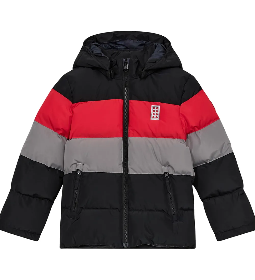 Børn LEGO® Wear Overgangsjakker|Dunjakker Og Dynejakker>Dynejakke - LWJipe 705 - Sort/Rød/Grå