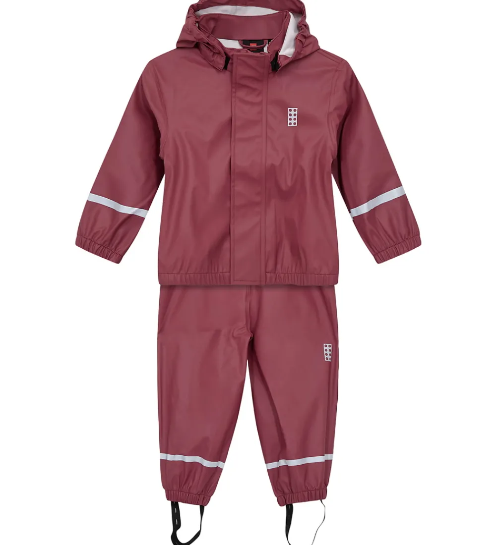 Børn LEGO® Wear Regntøj|Regntøj m. Seler - PU - LWJivan 200 - Mørk Rosa
