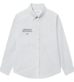 Børn Les Deux Skjorter>Skjorte - Kent Print Stripe - Xenon Blue