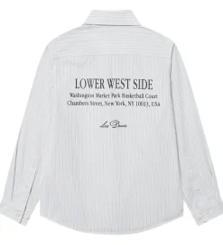 Børn Les Deux Skjorter>Skjorte - Kent Print Stripe - Xenon Blue