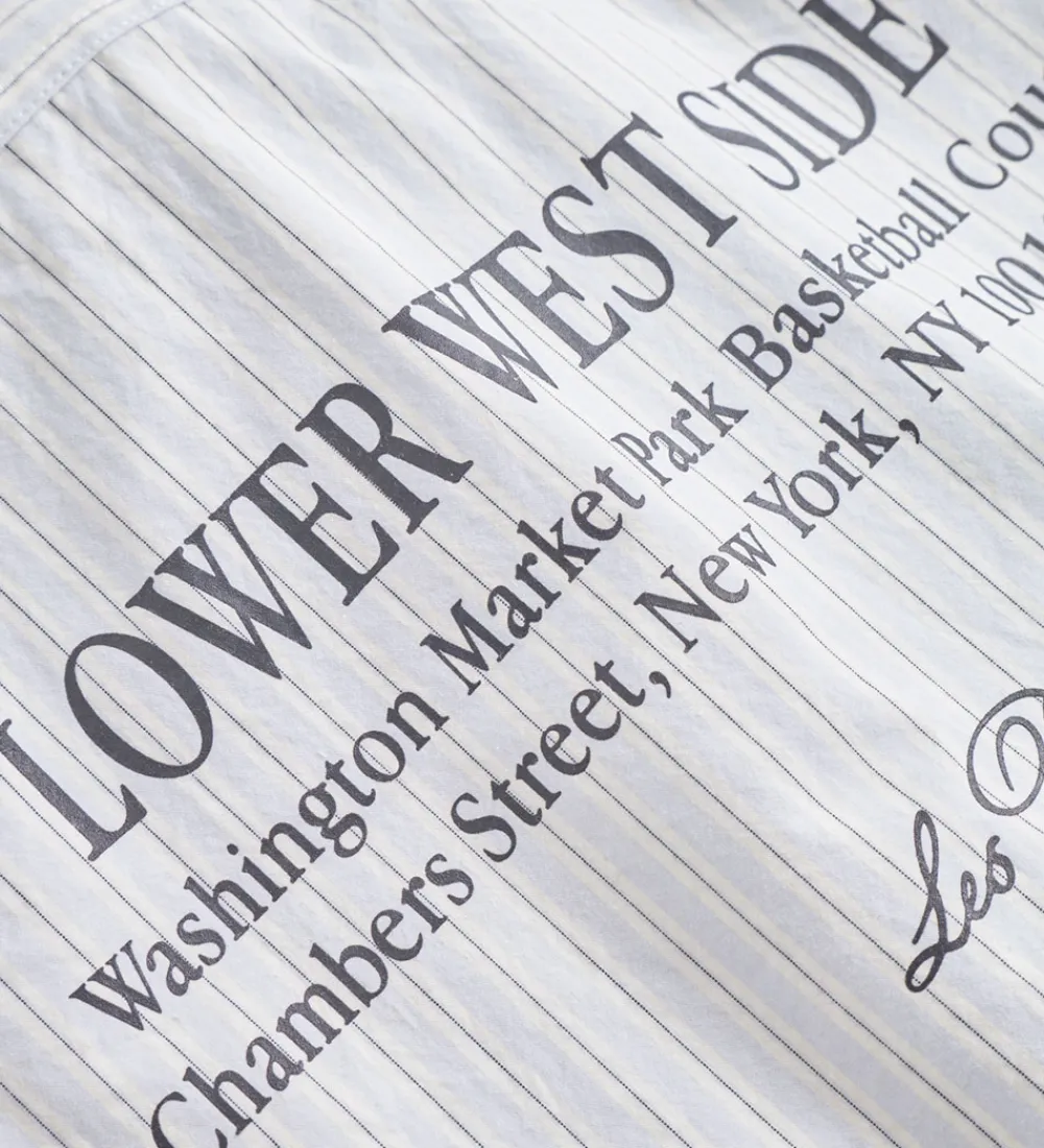 Børn Les Deux Skjorter>Skjorte - Kent Print Stripe - Xenon Blue