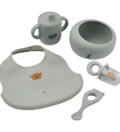 Børn Liewood Spisesæt|Kop Og Tudekop>Baby Spisesæt - Silikone/Tritan - 5 dele - Dove Blue